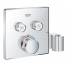 Внешняя часть термостата для ванны и душа GROHE Grohtherm SmartControl на 2 потребителя, квадратная, с держателем ручного душа, хром 
