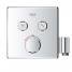 Внешняя часть термостата для ванны и душа GROHE Grohtherm SmartControl на 2 потребителя, квадратная, с держателем ручного душа, хром 