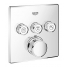 Внешняя часть термостата для ванны и душа GROHE Grohtherm SmartControl на 3 потребителя, квадратная, хром 