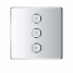 Внешняя часть переключателя потоков GROHE Grohtherm SmartControl на 3 положения, квадратная, хром 