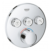 Внешняя часть смесителя для ванны и душа GROHE SmartControl круглая, на 3 потребителя, хром 