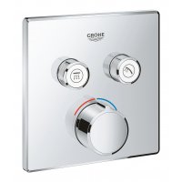 Внешняя часть смесителя для ванны и душа GROHE SmartControl квадратная, на 2 потребителя, хром 