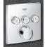Внешняя часть смесителя для ванны и душа GROHE SmartControl квадратная, на 3 потребителя, хром 