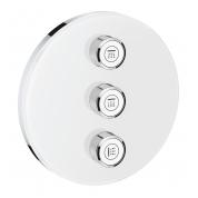 Внешняя часть переключателя потоков GROHE Grohtherm SmartControl на 3 положения, круглая, белая луна 
