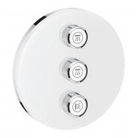 Внешняя часть переключателя потоков GROHE Grohtherm SmartControl на 3 положения, круглая, белая луна 