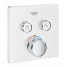 Внешняя часть термостата для ванны и душа GROHE Grohtherm SmartControl на 2 потребителя, квадратная, белая луна 