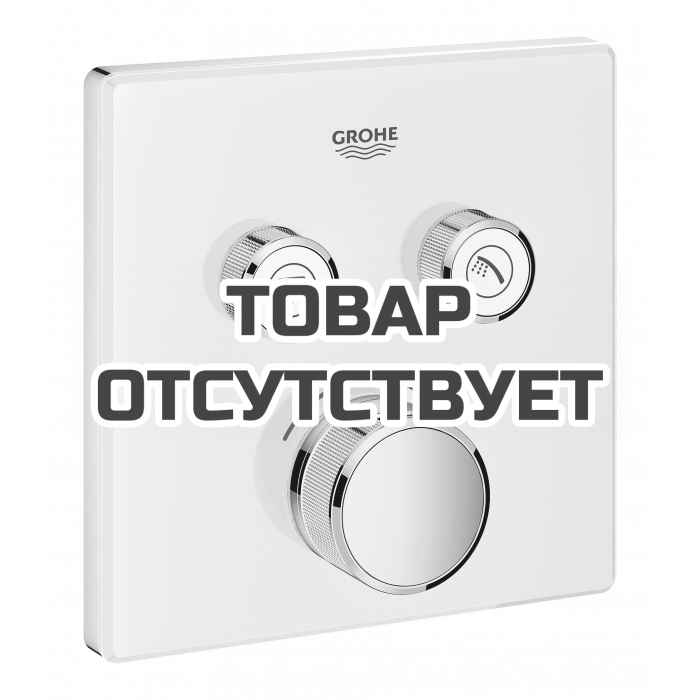 Внешняя часть термостата для ванны и душа GROHE Grohtherm SmartControl на 2 потребителя, квадратная, белая луна (29156LS0)