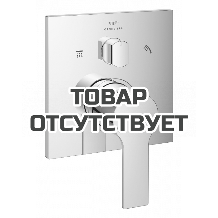 Внешняя часть смесителя для ванны GROHE Allure скрытого монтажа на 3 потребителя, квадратная, хром 