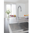 Комплект для кухни GROHE Red Duo с C-образным смесителем, бойлером L-Size и фильтром, суперсталь