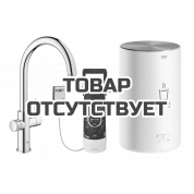 Комплект для кухни GROHE Red Duo с C-образным смесителем, бойлером M-Size и фильтром, хром 