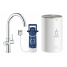 Комплект для кухни GROHE Red Duo с C-образным смесителем, бойлером M-Size и фильтром, хром 