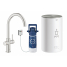 Комплект для кухни GROHE Red Duo с C-образным смесителем, бойлером M-Size и фильтром, суперсталь 