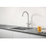 Комплект для кухни GROHE Red Duo с C-образным смесителем, бойлером M-Size и фильтром, суперсталь 