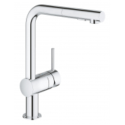 Смеситель для кухонной мойки GROHE Minta с вытяжным душем, L-образный излив, хром 