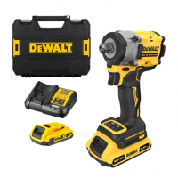 Аккумуляторный бесщеточный гайковерт DeWALT, 18 В, 610 Нм, 2500 об/мин, 3550 уд/мин, c 2 АКБ 2 Ач и ЗУ, в кейсе, DCF922D2T