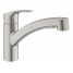 Смеситель для кухонной мойки GROHE Eurosmart с вытяжным душем, суперсталь 
