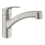 Смеситель для кухонной мойки GROHE Eurosmart с вытяжным душем, суперсталь (30305DC1)