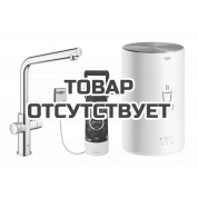 Комплект для кухни GROHE Red Duo с L-образным смесителем, бойлером M-Size и фильтром, хром 