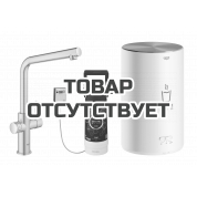 Комплект для кухни GROHE Red Duo с L-образным смесителем, бойлером M-Size и фильтром, суперсталь 