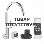 Смеситель для кухонной мойки GROHE Blue Pure BauCurve с функцией фильтрации, с фильтром в комплекте, хром 