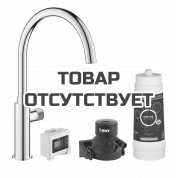 Кран для кухонной мойки GROHE Blue Pure Mono с функцией фильтрации, с фильтром в комплекте, хром 