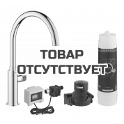 Кран для кухонной мойки GROHE Blue Pure Mono с функцией фильтрации, с фильтром в комплекте, хром 
