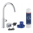 Кран для кухонной мойки GROHE Blue Pure Mono с функцией фильтрации, с фильтром в комплекте, хром 