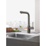Смеситель для кухонной мойки GROHE Essence с вытяжным изливом 2jet, темный графит матовый 