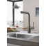 Смеситель для кухонной мойки GROHE Essence с вытяжным изливом 2jet, темный графит матовый 