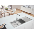 Смеситель для кухонной мойки GROHE Essence с вытяжным изливом 2jet, суперсталь 