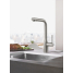 Смеситель для кухонной мойки GROHE Essence с вытяжным изливом 2jet, суперсталь 