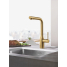 Смеситель для кухонной мойки GROHE Essence с вытяжным изливом 2jet, холодный рассвет матовый 