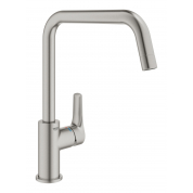 Смеситель для кухонной мойки GROHE Eurosmart, U-образный высокий излив, суперсталь 