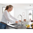 Смеситель для кухонной мойки GROHE Blue Home с системой фильтрации, охлаждения и газирования воды, суперсталь 