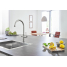 Смеситель для кухонной мойки GROHE Blue Home с системой фильтрации, охлаждения и газирования воды, суперсталь 