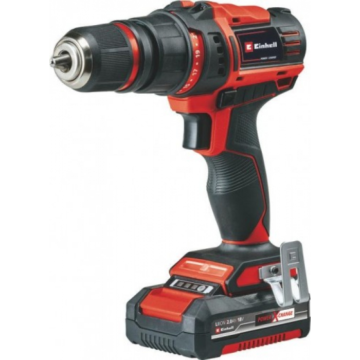 Дрель-шуруповерт аккумуляторная Einhell PXC TE-CD 18/45 Li  + набор оснастки 24 предм. 