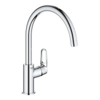 Смеситель для кухонной мойки GROHE BauFlow с высоким C-образным изливом, хром 