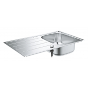 Мойка GROHE K200 45-S 86/50 1.0 с корзинчатым вентилем, нержавеющая сталь 