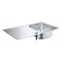 Мойка GROHE K200 45-S 86/50 1.0 с корзинчатым вентилем, нержавеющая сталь 