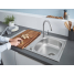 Мойка и смеситель для мойки, GROHE K200, хром