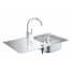 Мойка и смеситель для мойки GROHE K200 45-S 86/50 1.0, нержавеющая сталь 