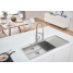 Мойка GROHE K1000 80-S 116/52 1.0 с корзинчатым вентилем, нержавеющая сталь 