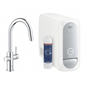 Смеситель для кухонной мойки GROHE Blue Home с системой фильтрации, охлаждения и газирования воды, хром 