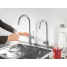 Смеситель для кухонной мойки GROHE Blue Professional с системой фильтрации, охлаждения и газирования воды, хром 