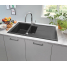 Мойка GROHE K400 с 1,5 чашей, 1000 x 500 мм, черный гранит 