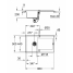 Мойка GROHE K500 с одной чашей, 860 x 500 мм, черный гранит 