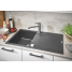 Мойка GROHE K500 с одной чашей, 860 x 500 мм, серый гранит 