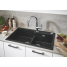 Мойка GROHE K500 с 2 чашами, 860 x 500 мм, черный гранит 