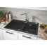Мойка GROHE K500 с 2 чашами, 860 x 500 мм, черный гранит 