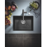 Мойка GROHE K700U с одной чашей, 610 x 460 мм, черный гранит 